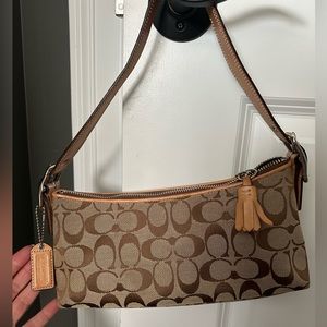 Coach tan small shoulder bag